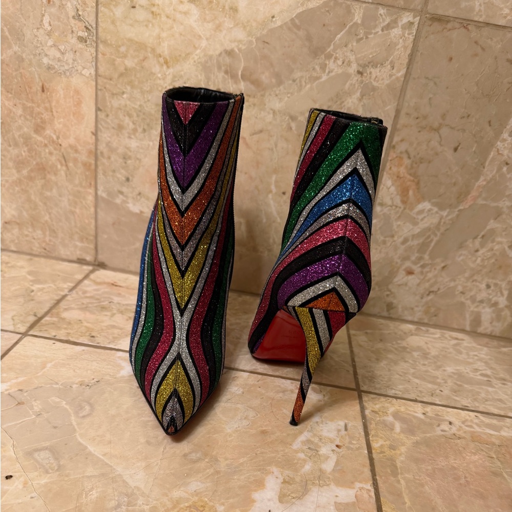 Louboutin so kate 100mm Multicolor Glitter Ankle Boots